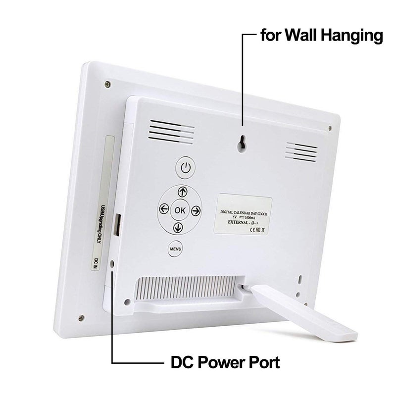 JALL ã€New 2024ã€‘ Digital Calendar Alarm Day Clock - with 8" Large Screen Display, am pm, Multiple Alarms, for Impaired Vision People, The Aged Seniors, The Dementia, for Desk, Wall Mounted, Wood - Image 3